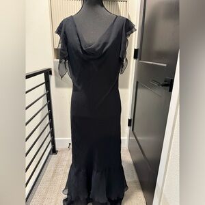 ABS Allen Schwartz Black Sleeveless Cowl Neck Gown